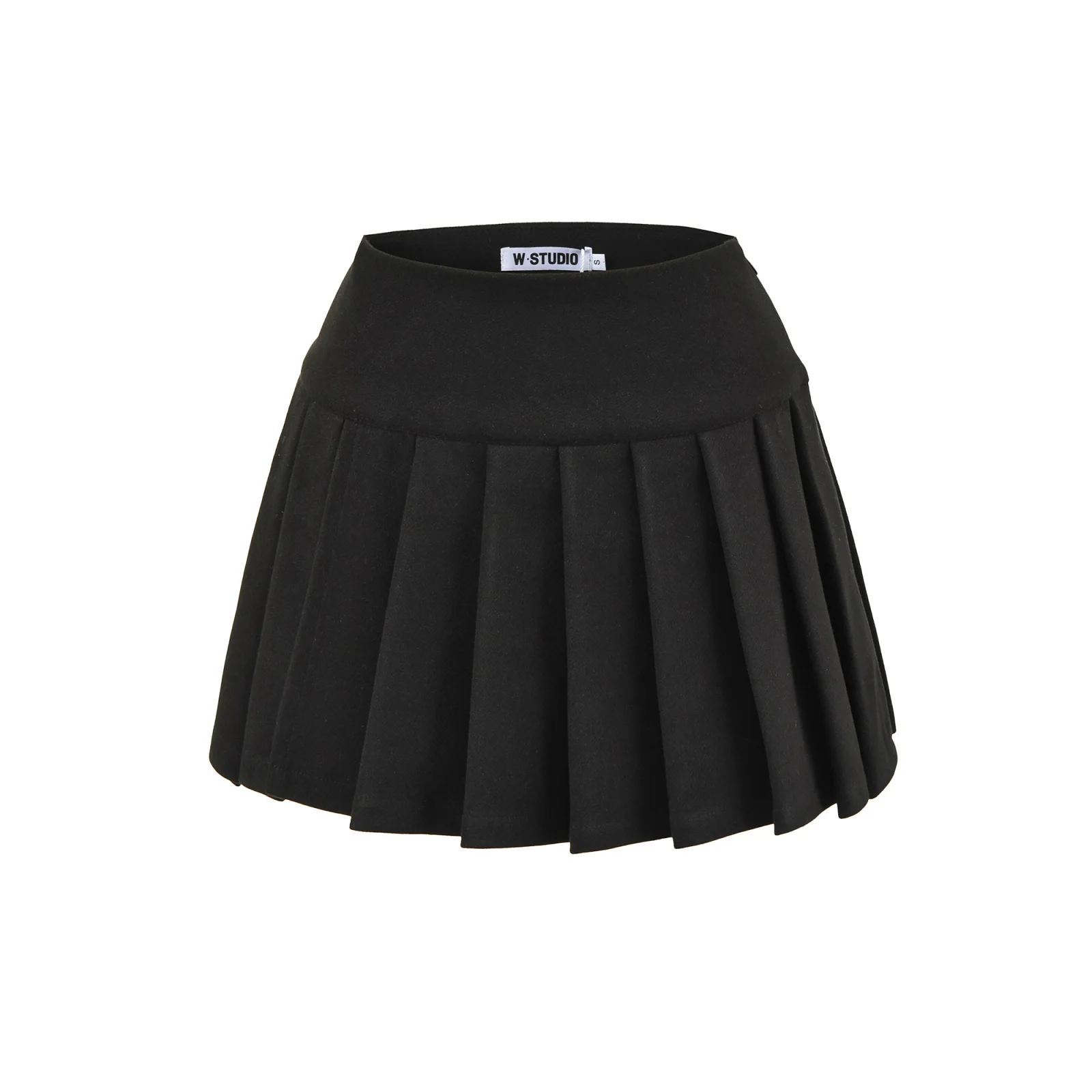 Spódnica damska Bla z wysokim stanem, w kształcie litery A, retro, w stylu college, plisowana, zapobiegająca prześwitywaniu, codzienna, idealna do dojazdów do pracy.