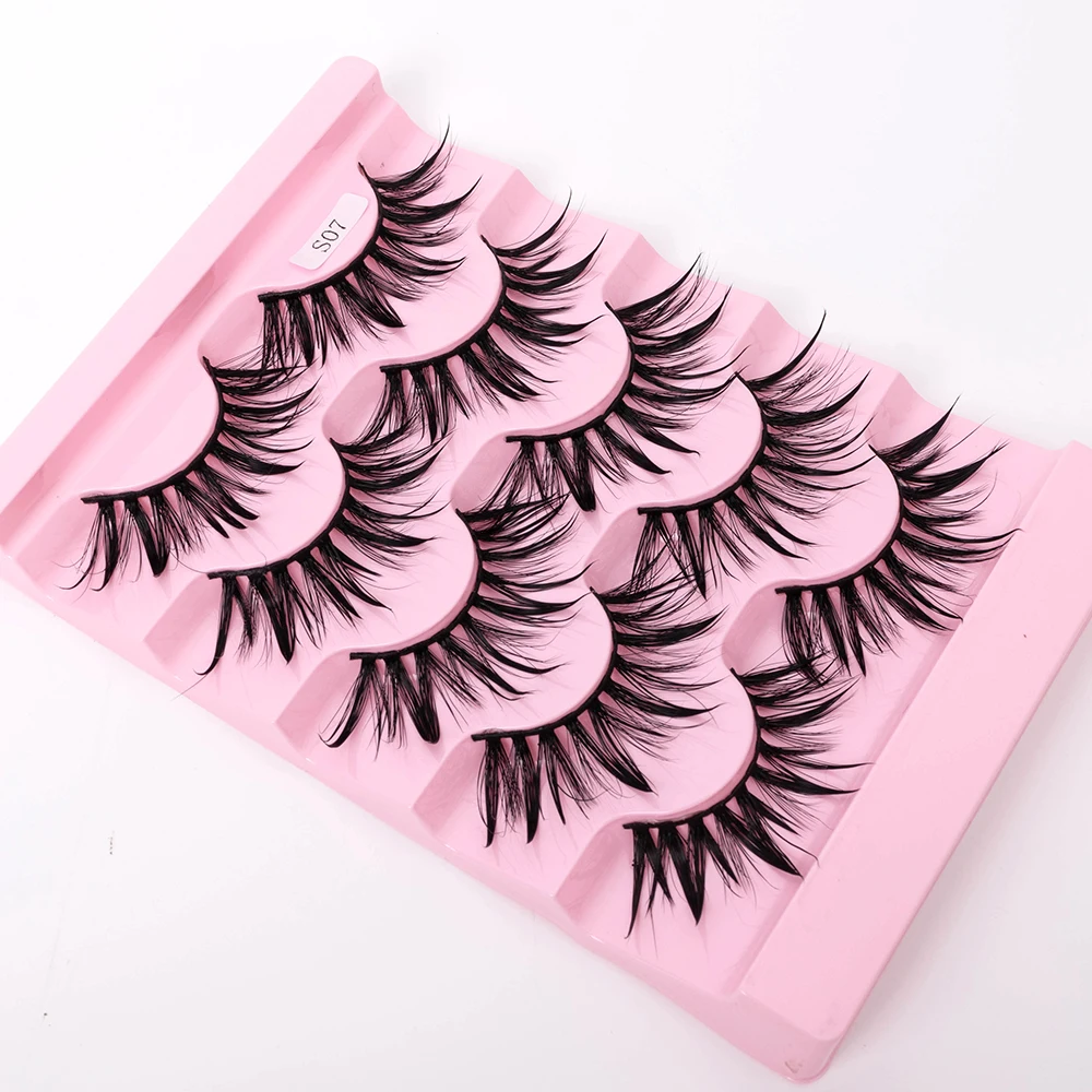 Yiernuo 1/5 Paar Cosplay Anime Wimpern Manga-Wimpern Dramatische Feenwimpern Wet-Look Wimpern