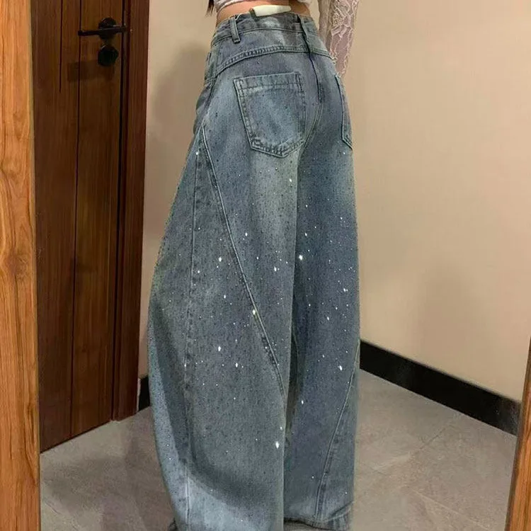 Slimming and drooping pear shaped belly cinching high street versatile floor mopping curved knife pants, new spicy girl hot stam