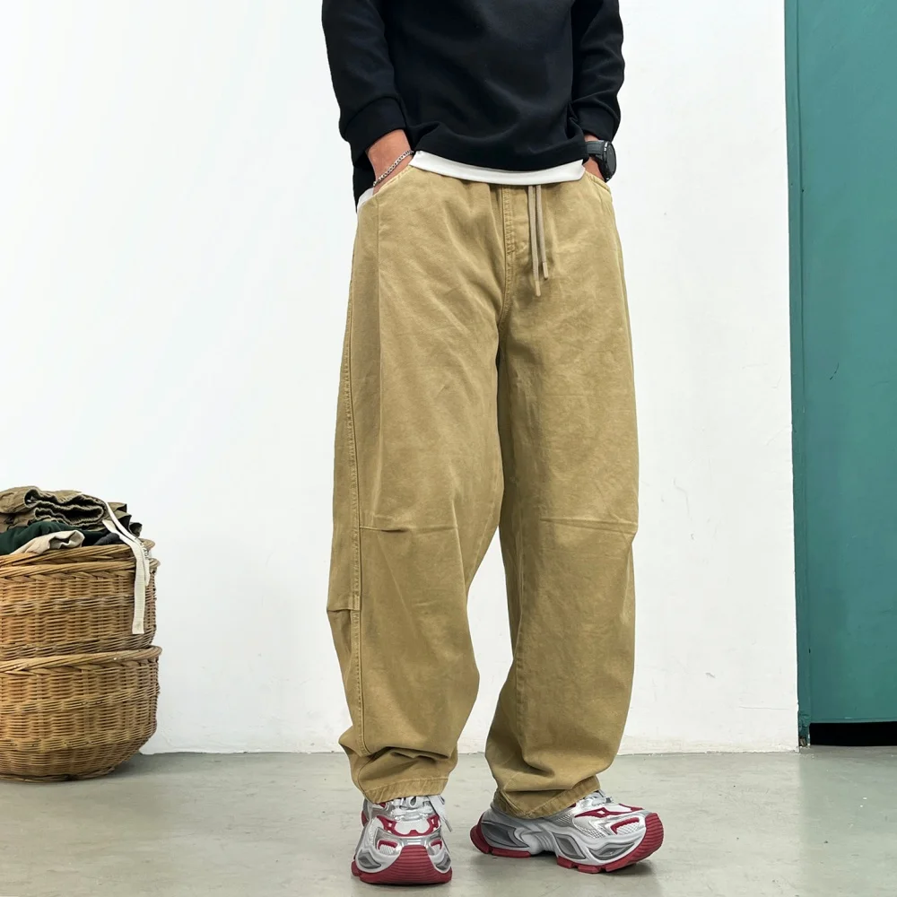 Mens Cargo Pants American Streetwear Workwear Tactical Straight Leg Oversized Casual Military Hip Hop Utility Pants Daily Wear