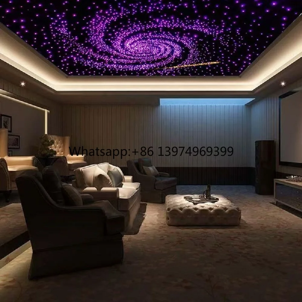 Fiber Optic Panel Star Ceiling Tiles with RF Remote Controller for Moon Shooting Universe Falling Stars