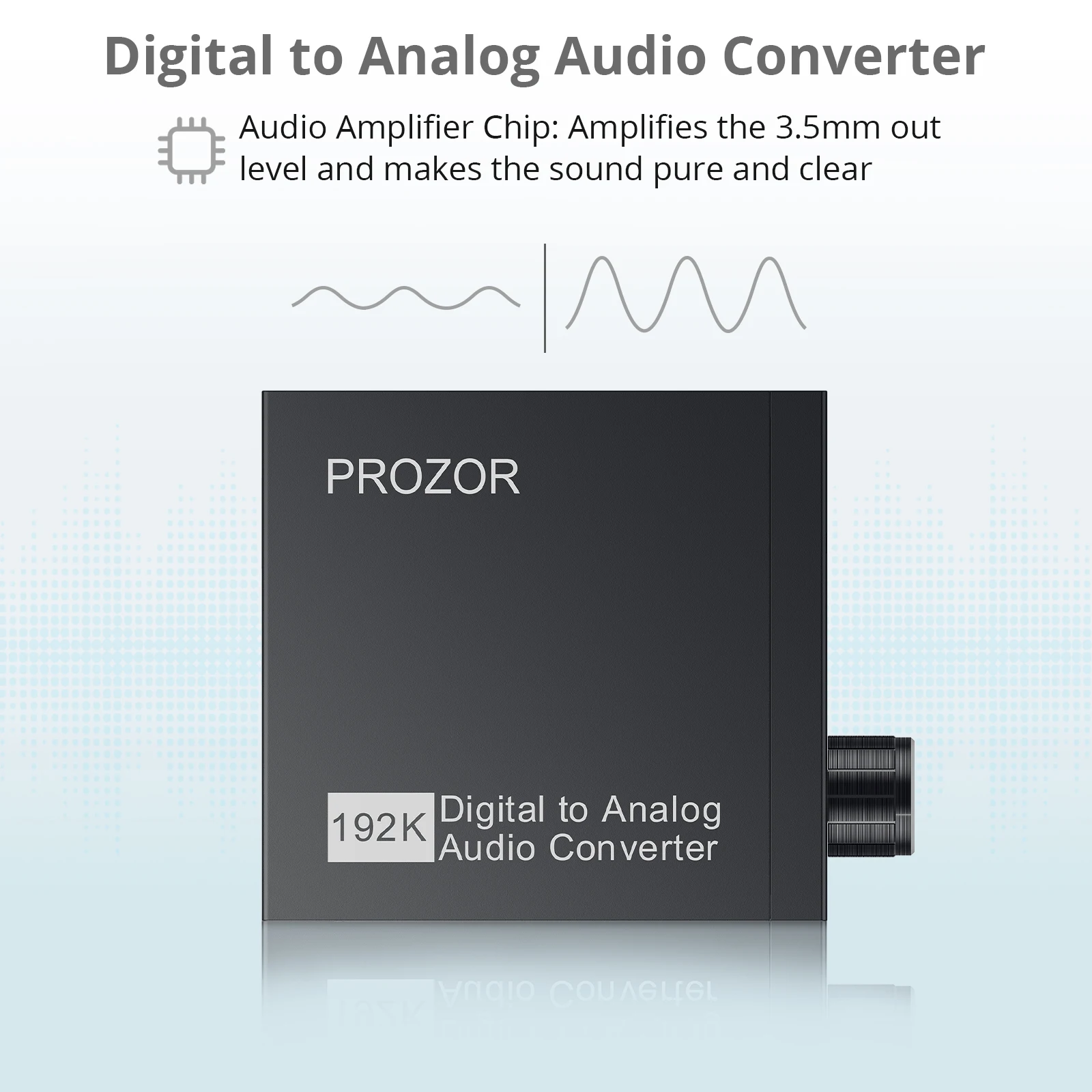 PROZOR 192kHz HiFi DAC SPDIF to 3.5mm Digital to Analog Audio Converter Optical Toslink Audio Adapter Built Audio Amp Chipest