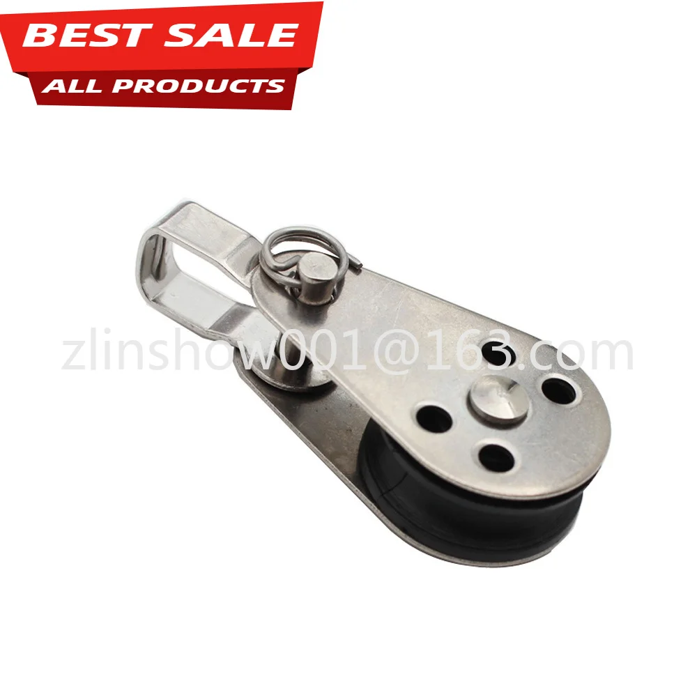 316 Stainless steel nylon pulley, 25mm sailing yacht marine pulley，Removable lifting ring