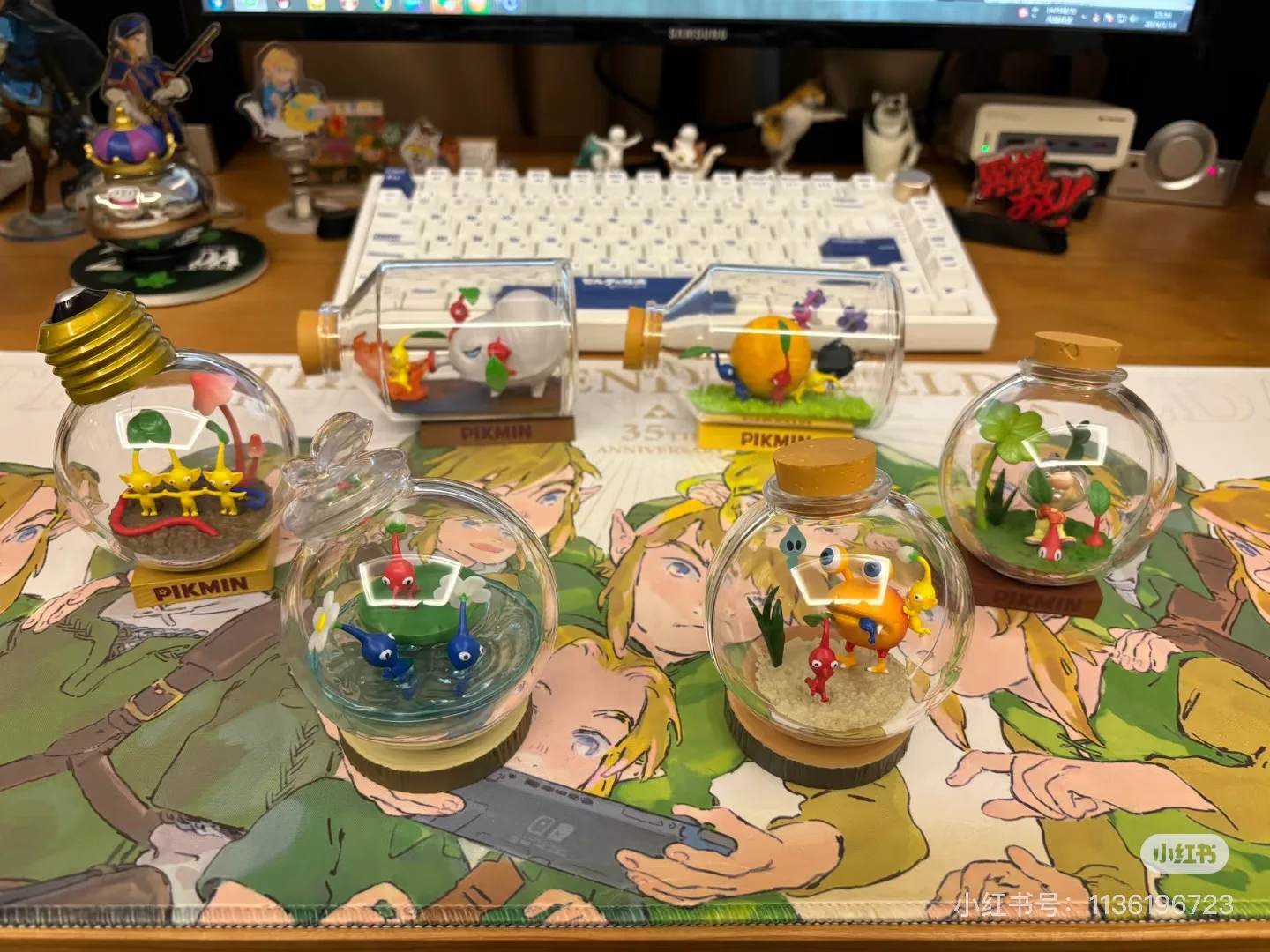재고 있음 오리지널 피크민 테라리움 컬렉션 블라인드 박스 게임 애니메이션 미니 피규어 캔디 장난감 팬들을 위한 선물 어린이 장난감 선물