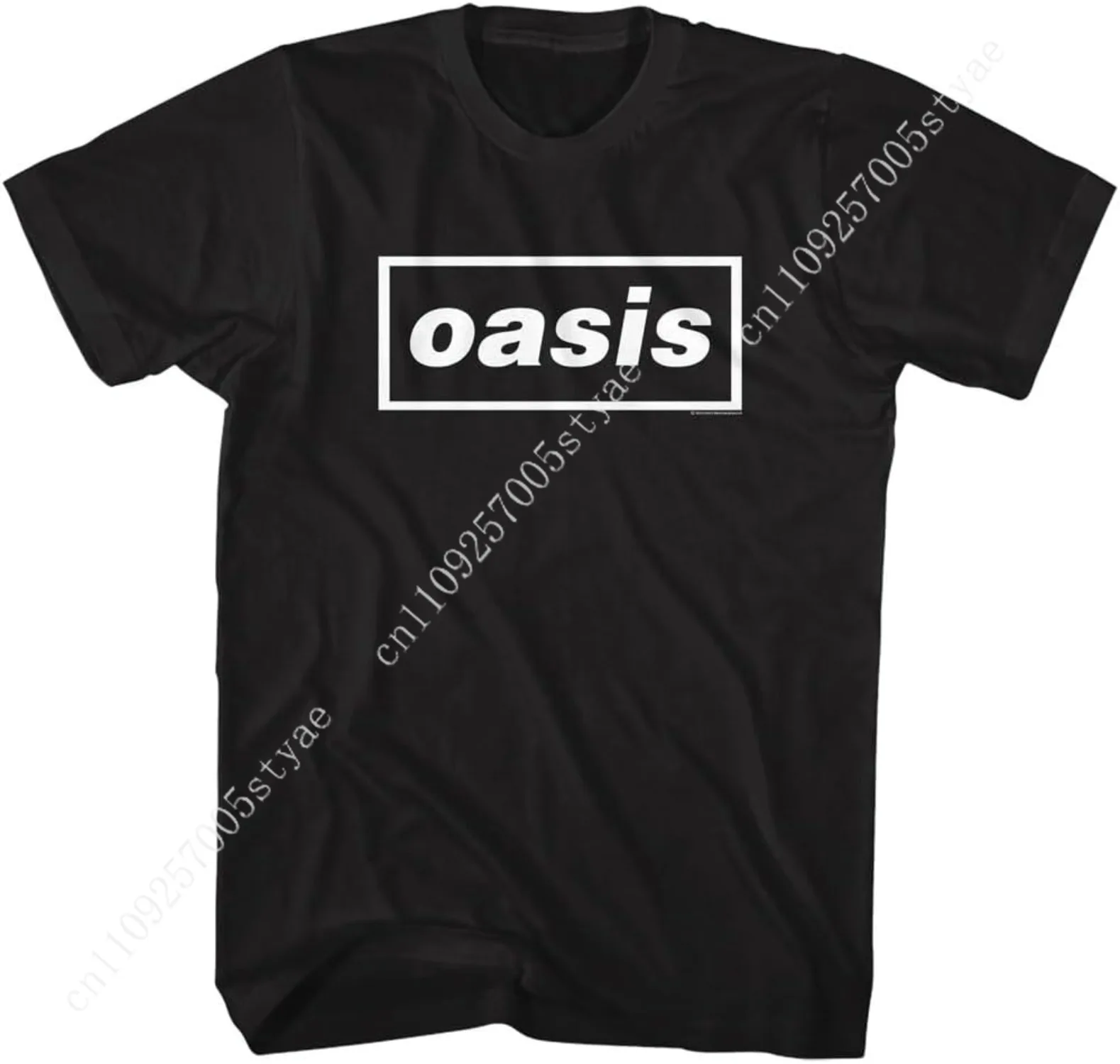 Oasis Band T Shirt Logo Adult Black Short Sleeve British Pop 90s Rock Music Graphic Tees