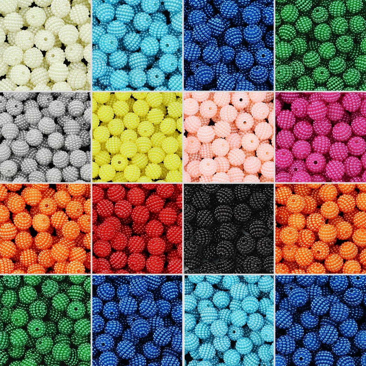 Bayberry Shape Acrylic Colourful Round Beads Spacers 10/12MM Loose For DIY Jewelry Making Findings Love Bracelets Accessories