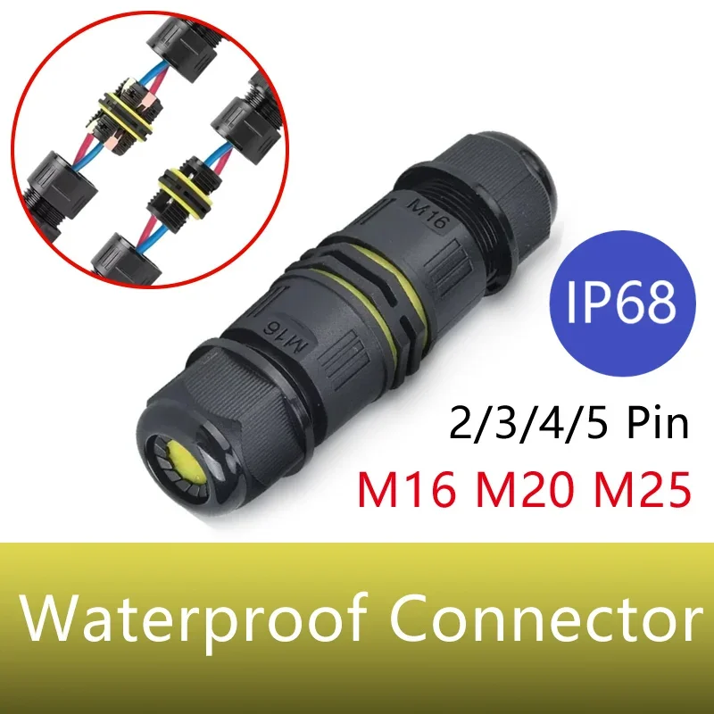 5/10 مجموعات 2/3/4/5 دبابيس لرسو السفن - ذكر وأنثى، M16/M20/M25، لإضاءة LED، موصل كابلات كهربائية مقاومة للماء