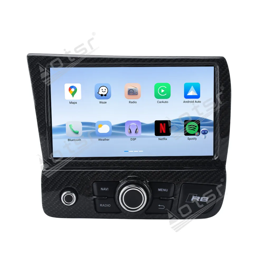 9in Android Car Player for Audi R8 2007- 2015 Car Radio Carbon fiber GPS Navigation Stereo Carplay Audio Video Player Head Unit