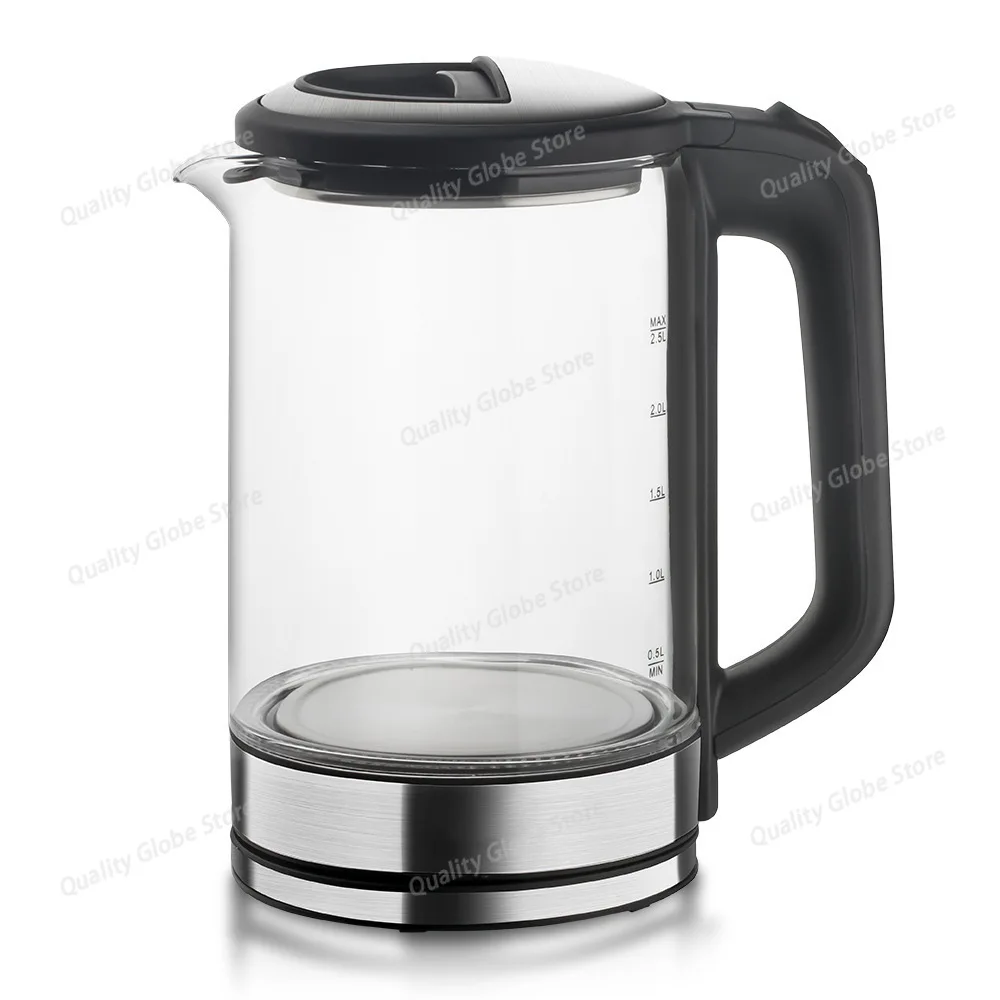 Transparent glass 2.5L electric automatic large capacity multifunctional kettle overheat protection 220v 110v