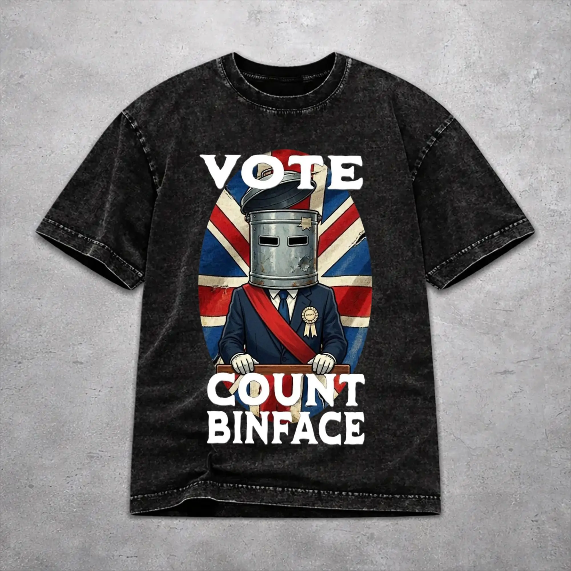 Fashion Men Women Vote Count Binface For Prime Minister  Tee Shirt Cotton Washed  T Shirts Clothing