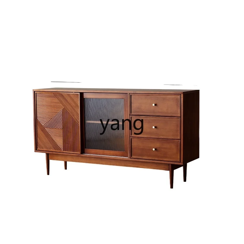 

LMM retro dining side cabinet solid wood living room storage against the wall retro side cabinet boxwood