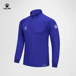 Kelme Men's Football Training Jacket Outdoor Windproof Stand Collar Knitted Jacket Running Sports Training Jacket