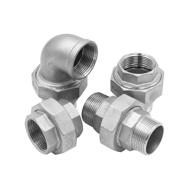 

1/4" 1/2" 3/4" 1" 2" Female & Female 90 Degree Elbow BSP Thread SS304 Live Joint Coupling Union Connector Pipe Fitting For Tube