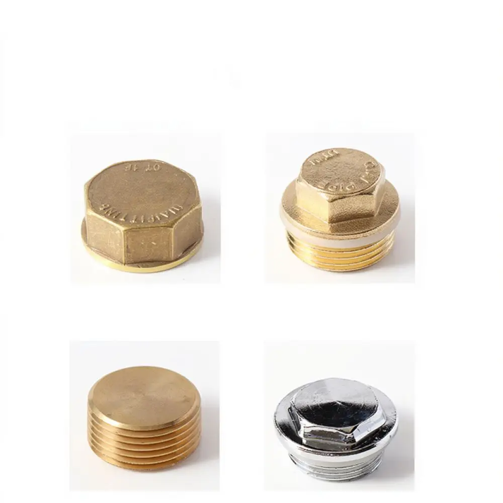 Solid Brass Threaded Pipe Plug Male Water Plumbing Fitting Seal Connector Cap For Domestic Industrial Pipes