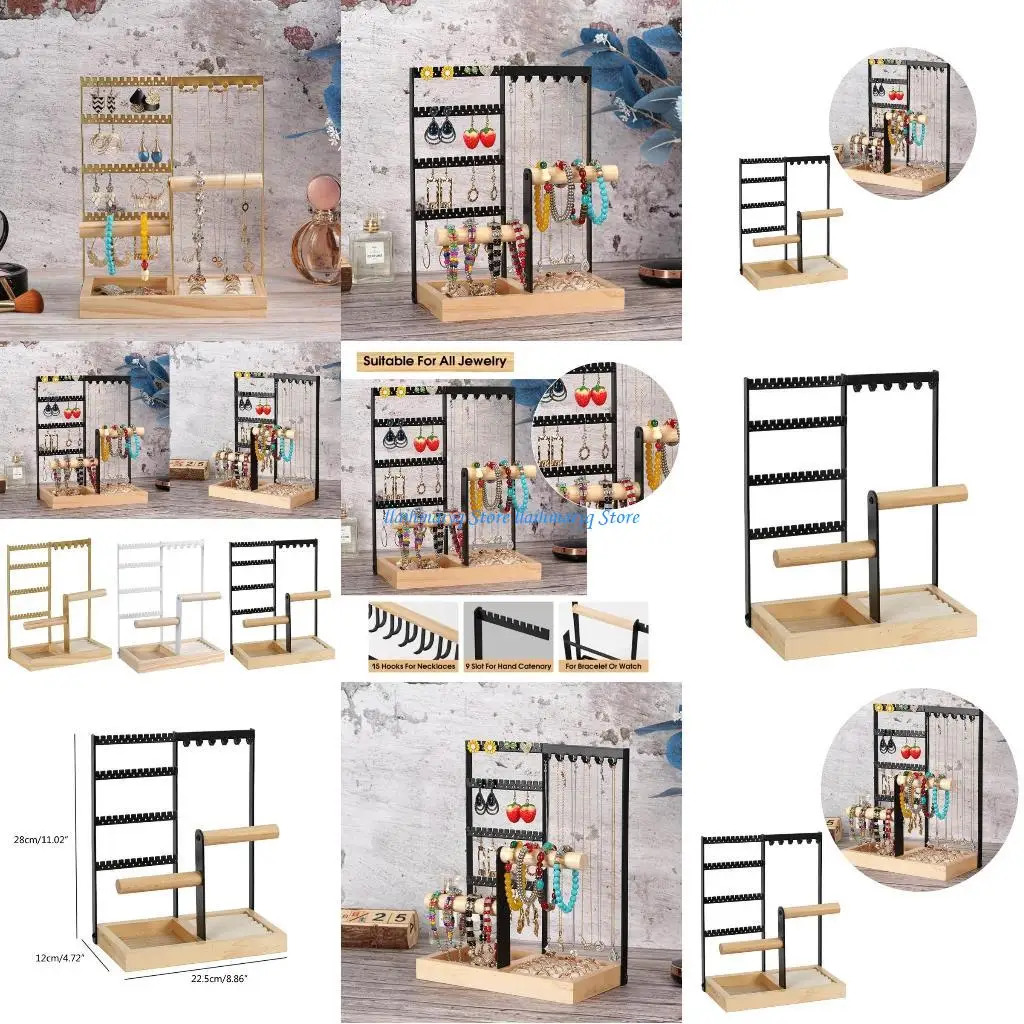 

573B Jewelry Stand 4Tier Watch Bracket Holder Jewelry Tower with Hook