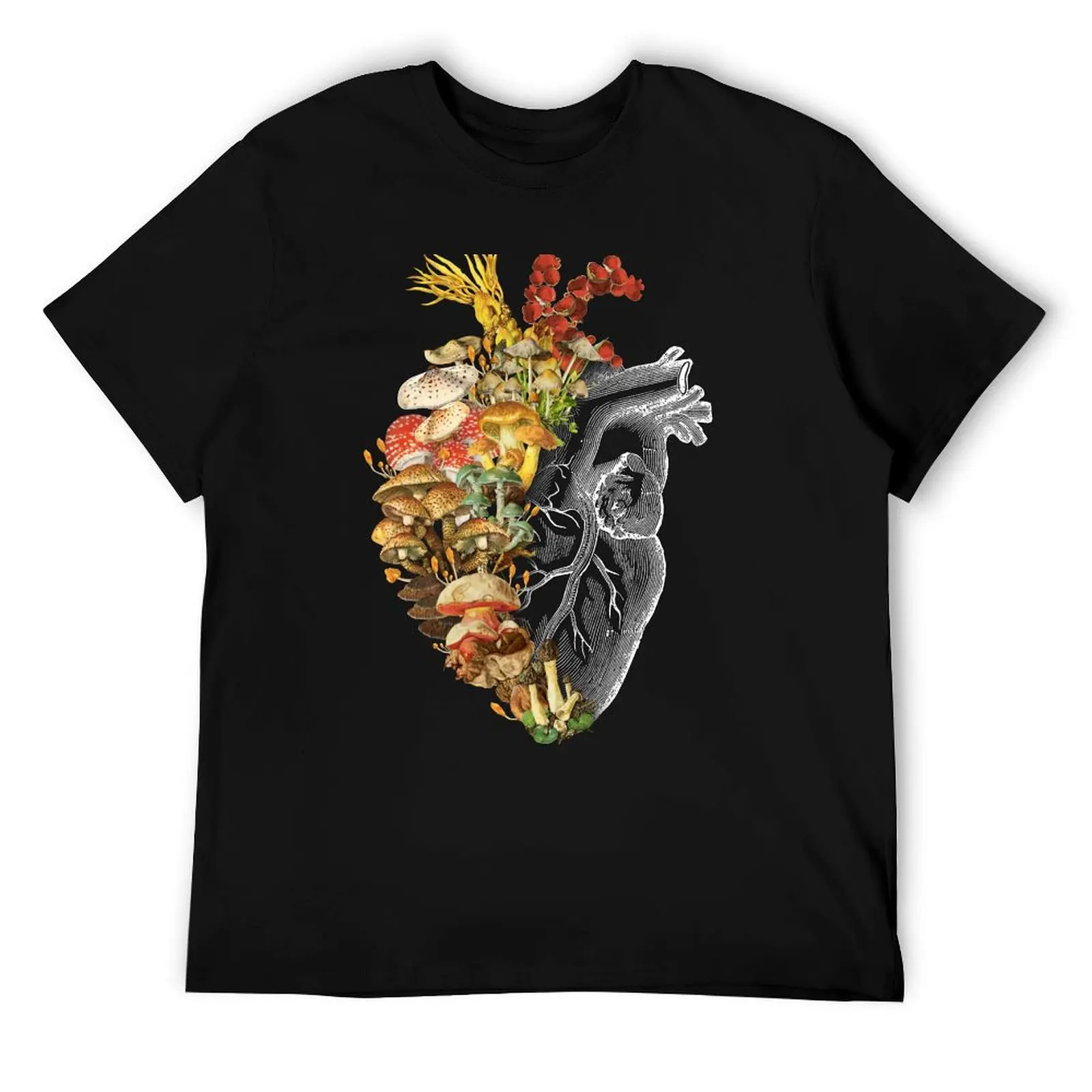 

Mushroom Heart Vintage Nature by Tobe Fonseca T-Shirt man t shirts for men casual t shirt man cotton T-Shirt