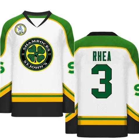 Movie Goon Ross The BOSS ST John's Shamrocks #3 RHEA Hockey Jersey Sportswear Cosplay EMHL Sewing Embroidery FamilyMatching Tops