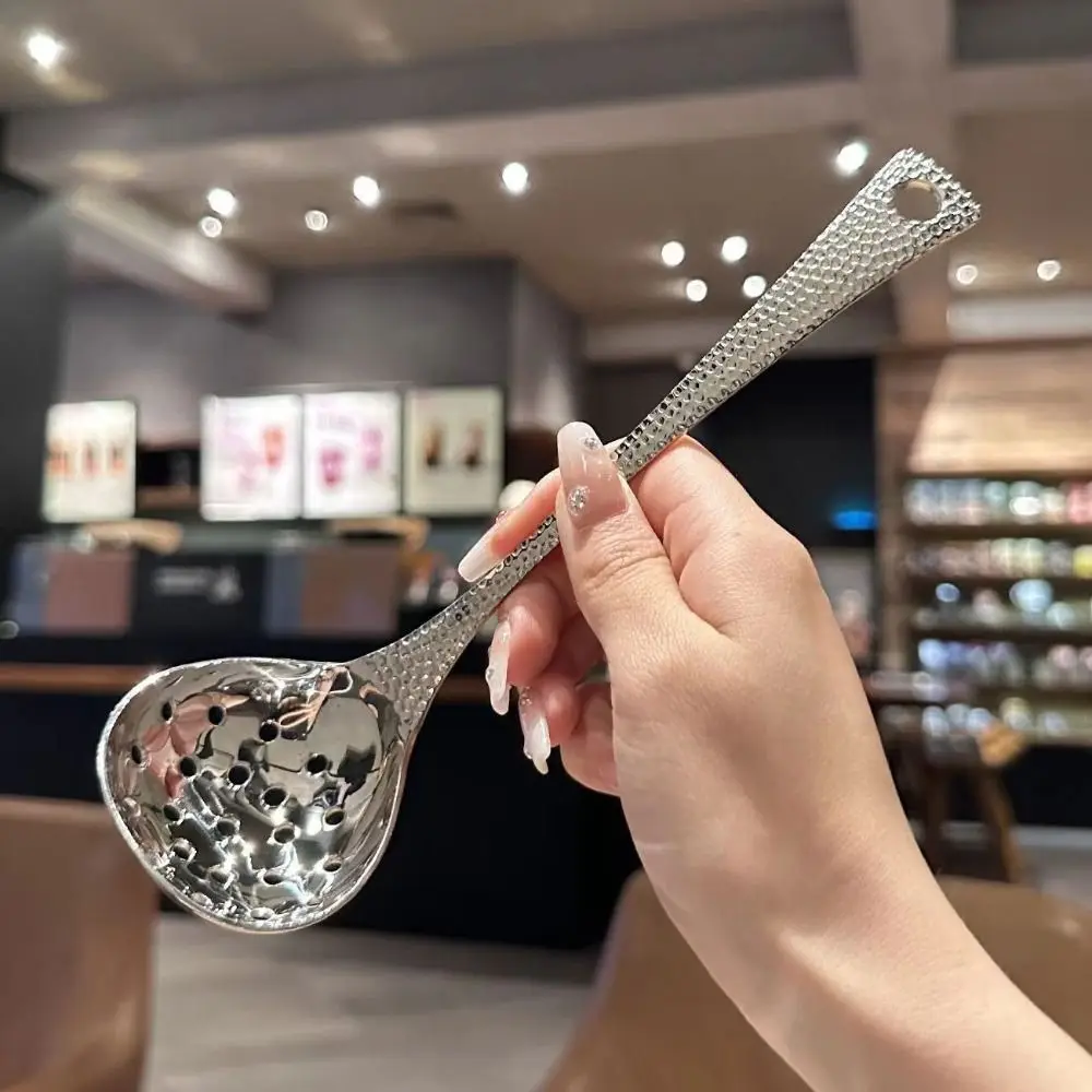 Fashion Stainless Steel Soup Spoon Deepening Fish Scale Handle Big Head Spoon Hot Pot Colanders