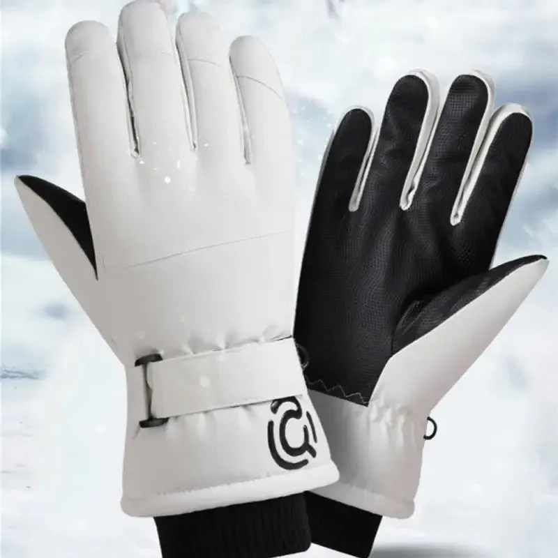 White Ridding Gloves Antifreeze Sports And Entertainment Highly Rated Ski Thickened Gloves Plus Velvet Ski Supplies Need Black