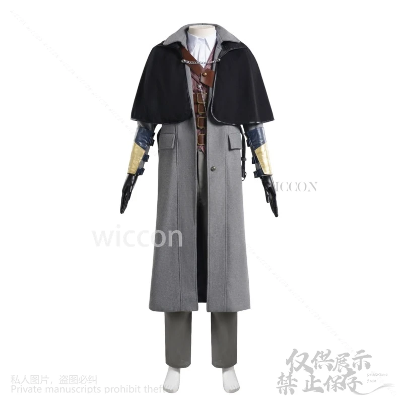 Anime Gehrman Cosplay Costume Trench Coat Hat Gothic Uniform Suit Game Bloodborne For Man Halloween Christmas Party Customized