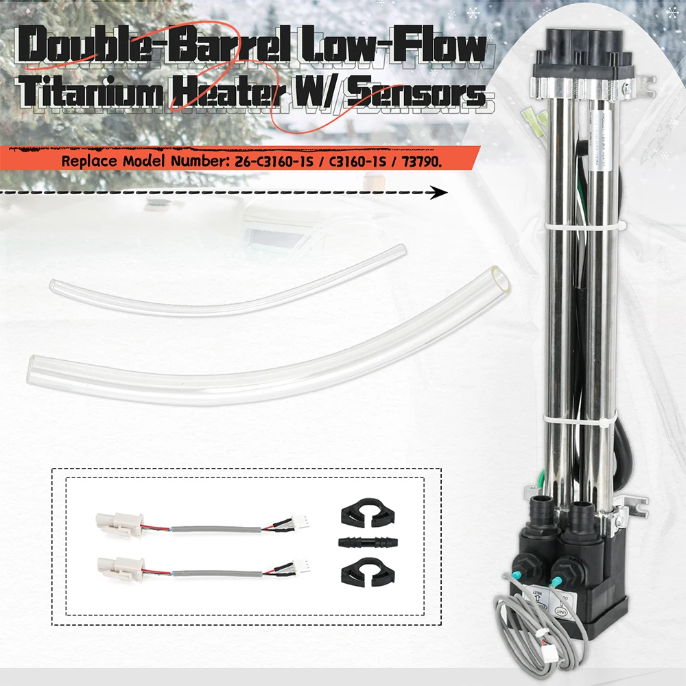 26-C3160-1S Double-Barrel Low-Flow Titanium Heater with Sensors 6.0KW For Watkins/Hot Spring/Tiger River/Limelight