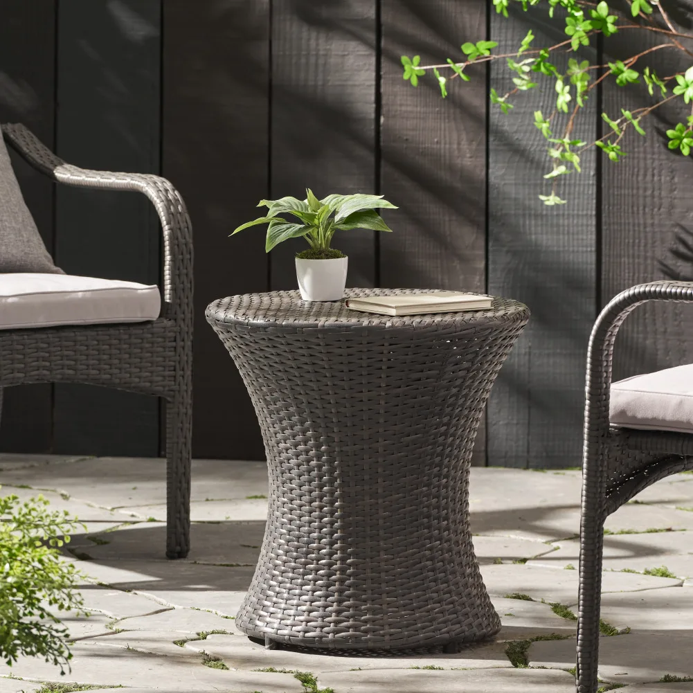 Outdoor Coffee Table Wicker Patio Side Table Wicker Hourglass Side Table Water Hyacinth Wicker Table For Patio Garden