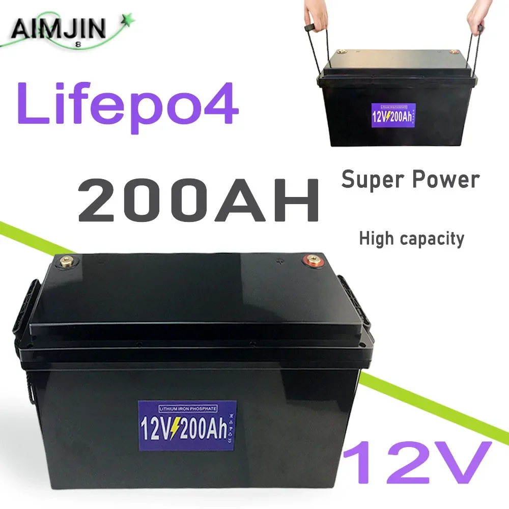 Lifepo4 12V 200Ah battery 12.8V Lithium iron phospha For RV Campers Golf Cart Off-Road Off-grid Solar Wind batteries