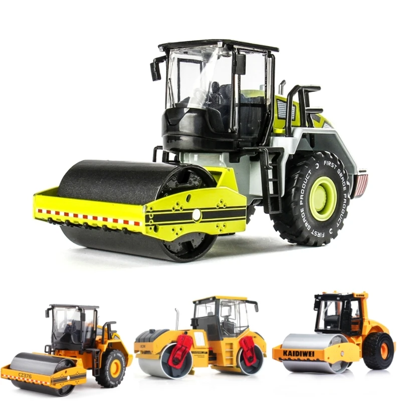 

Single Wheel Roller Truck Engineering Toy Car For Children 1/50 Diecast Miniature Model Heavy Vehicle Collection Gift Kid Boy