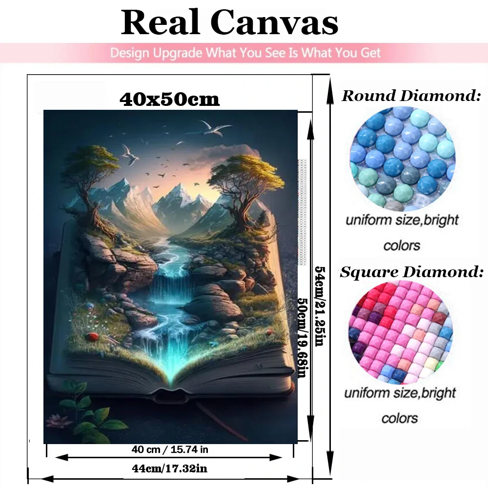 Magic Book Dreamland Fairyland Diamond Embroidery Fantastic World Landscape 5D Diy Diamond Painting Full Mosaic Wall Decor Y1384