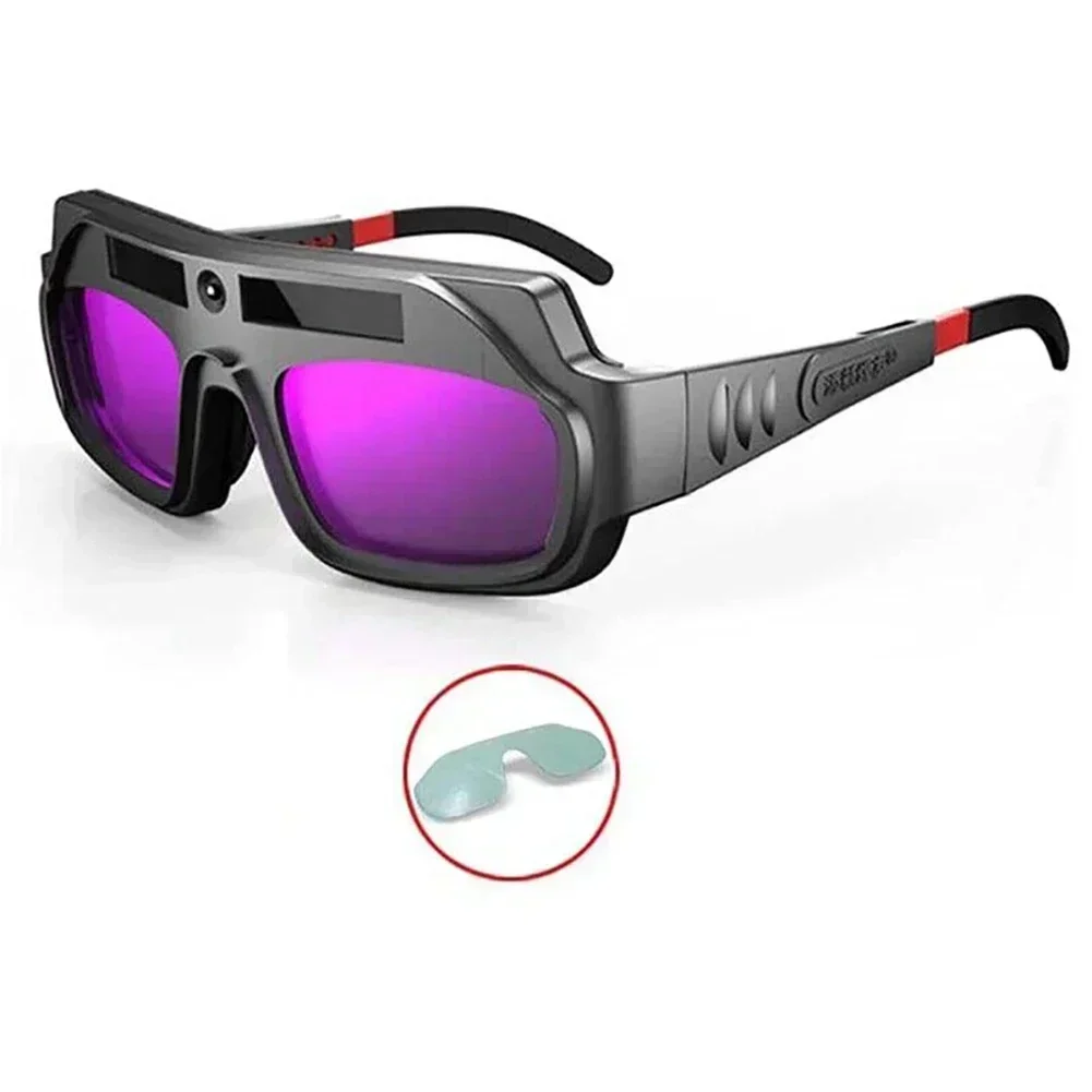 Gafas de soldadura con oscurecimiento automático, gafas de soldador antiarañazos de PP negro para corte por Plasma, piezas de cascos de soldadura de