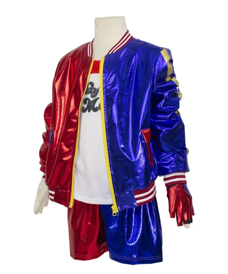 Kids Girls Harley Cosplay Costumes  Top T-shirt Jacket Wigs Anime Cosplay Uniforms Halloween view 4