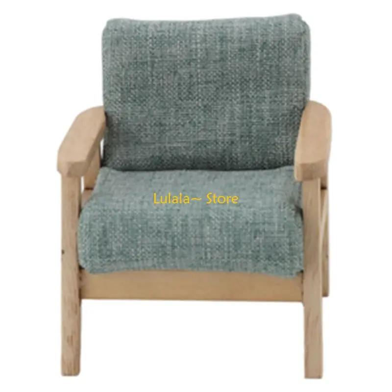 Casas bonecas escala 1/12, móveis sofá miniatura para crianças, modelo móveis para casas bonecas