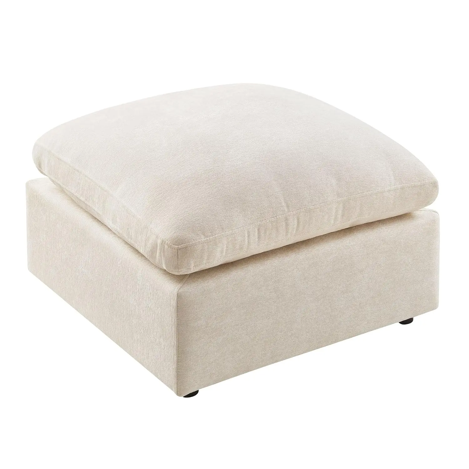 Chenille Square Modular Ottoman for Sectional Sofa, Footrest & Seat Cube for Living Room, Customized