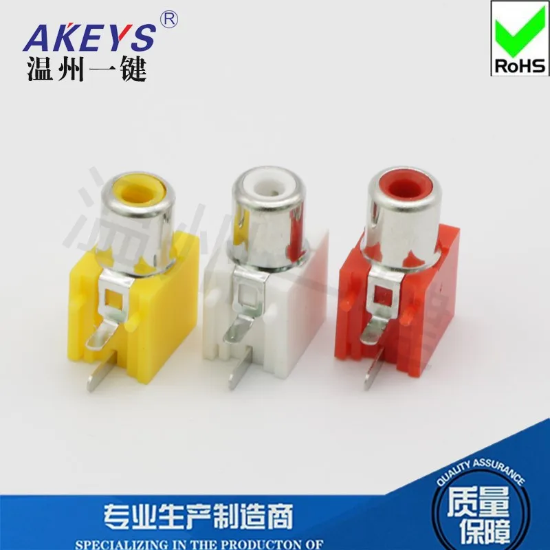 AV Core Socket RCA Seat Single Hole PCB Welding Audio and Video Interface Lotus Holder AV1-8.4-1