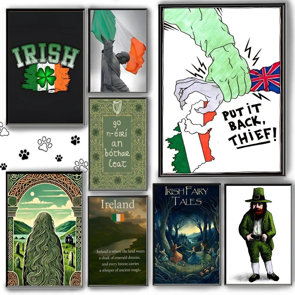 Irish Celtic Culture Poster Self Adhesive HD PVC Wall Art - Waterproof & Stain Proof For Home Office