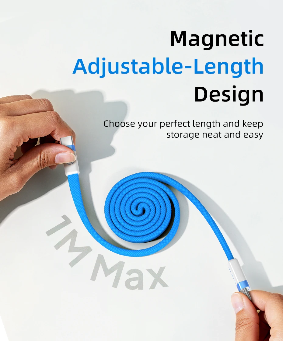 CABLETIME USB-C Kabel Magnetisches Typ-C Kabel PD100W 480Mbps Flachkabel Hochgeschwindigkeitsübertragung für HUAWEI Xiaomi iPhone 17/16 C-Kabel – Detail 21