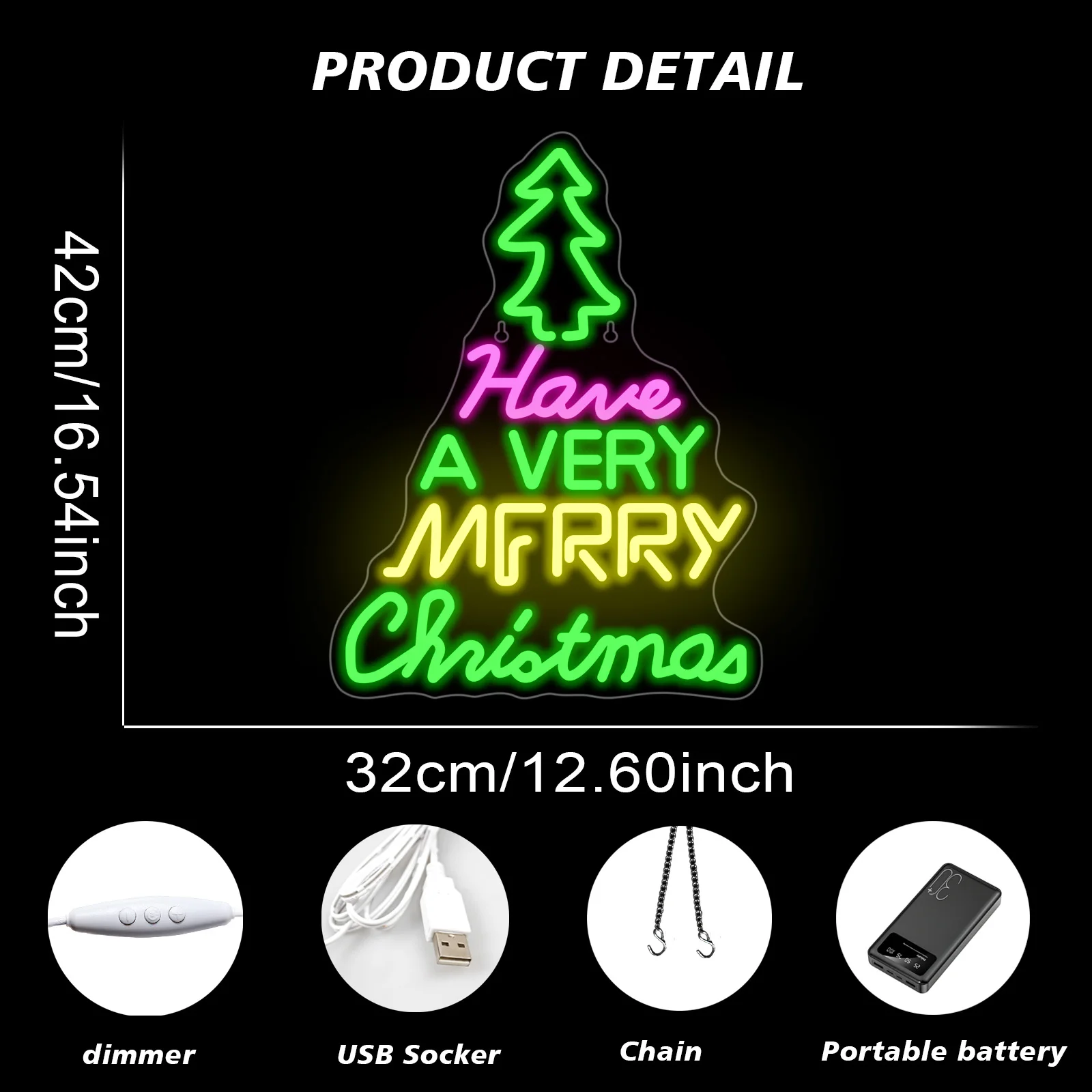 Have A Very Merry Christmas Neon Led Sign Xmas Tree Shaped ป้ายอะคริลิคตกแต่งห้อง Party Home บาร์ห้องนอน Club Wall โคมไฟ