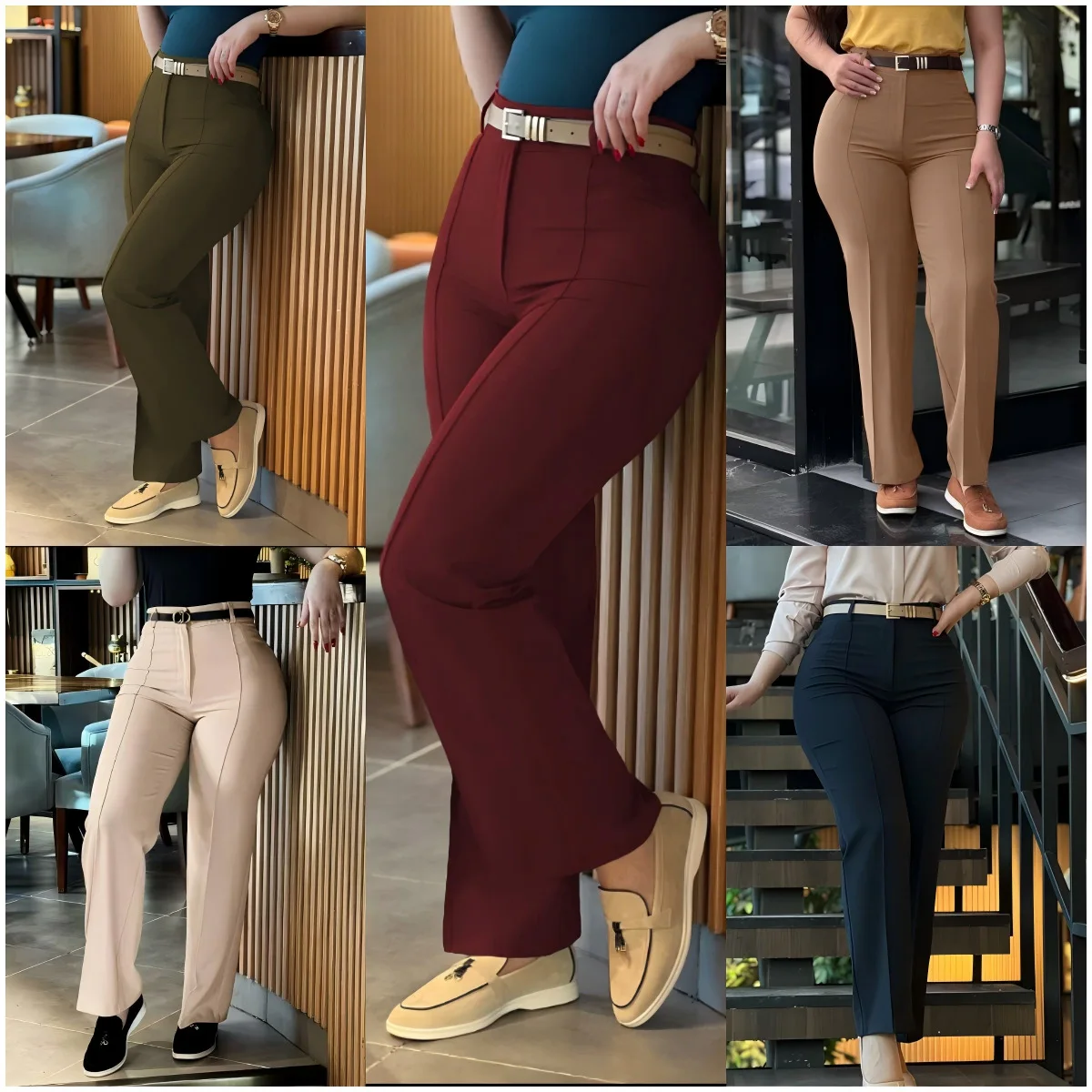

2025 Autumn Cute Fresh Sweet Women's Clothing Collage Trousers High Waist Casual Trousers