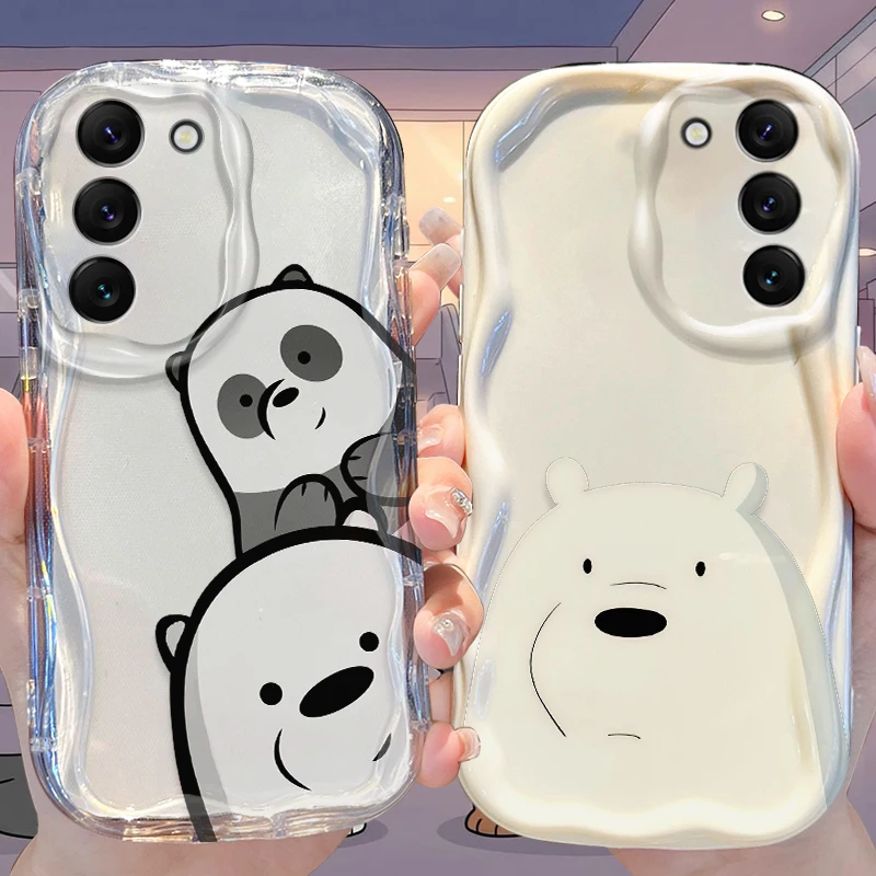 Simple Cute White Bear Case for Samsung Galaxy A50 A50S A37 A36 A35 A34 A32 A26 A25 A24 4G A23 A21S A20S A17 A16 5G A07 Cover