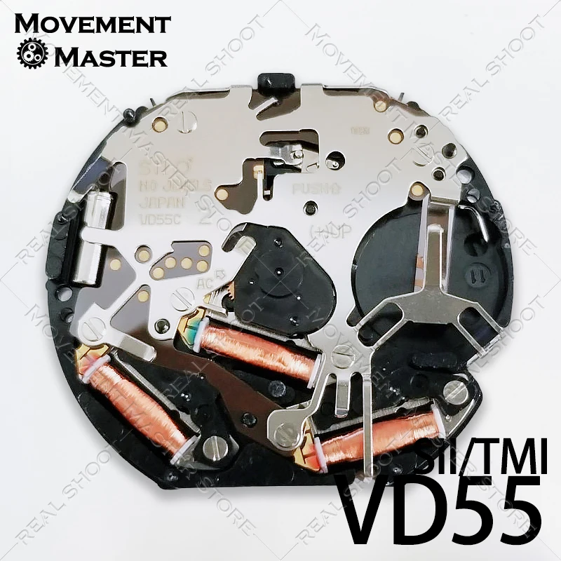 High-Quality Quartz Movement SII TMI VD55C Adjustable Stem 6 Hands 24 Hour Chronograph Small Seconds for Watch Repair Parts