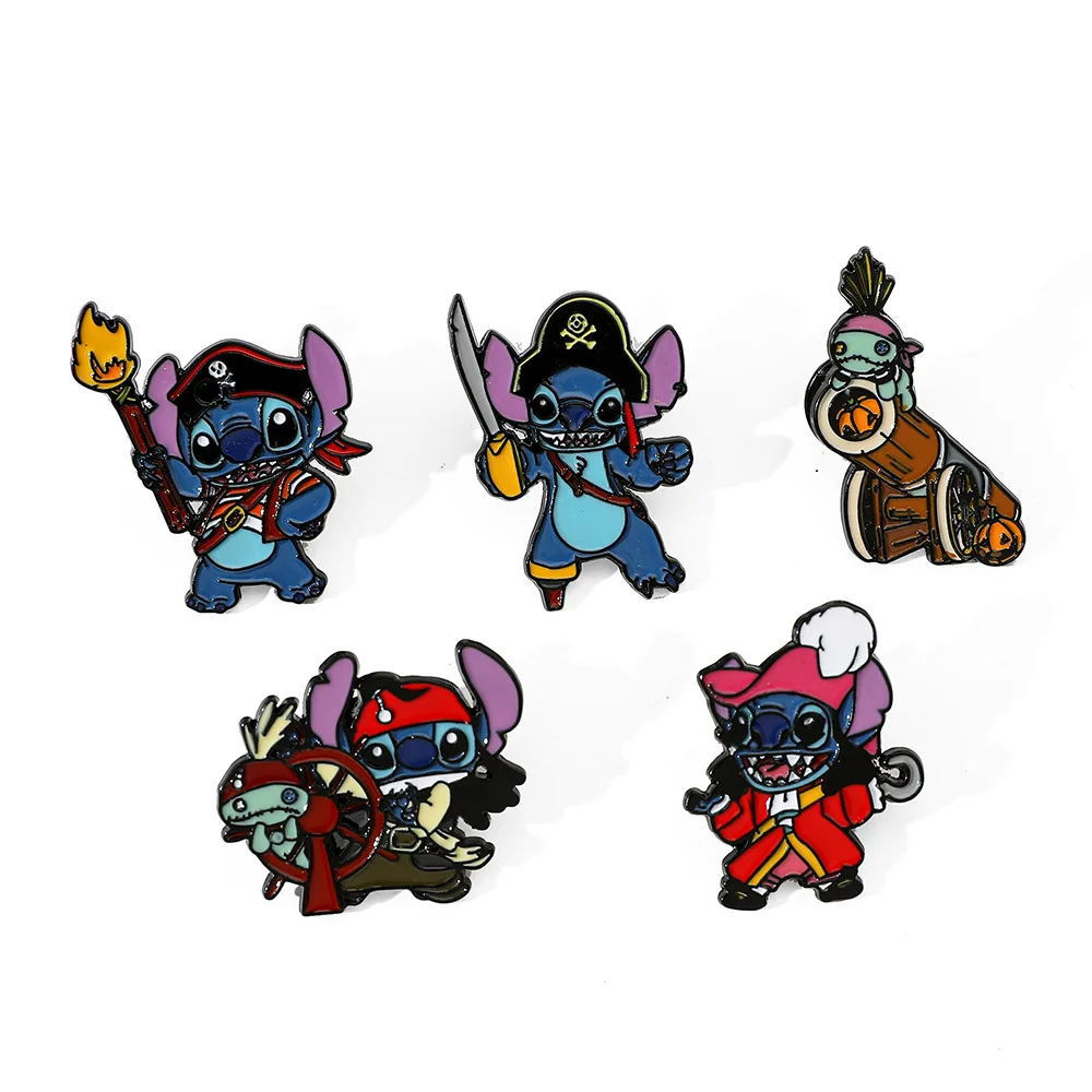 

Anime Brooch Stitch Cosplay Pirates of The Caribbean Enamel Pin Metal Badge Jewelry for Clothing and Backpack Accessorie