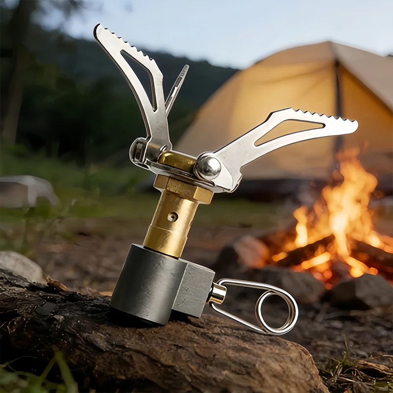 

WHB-3000T Titanium Mini Camping Gas Burners 45g One-Piece Pocket Stove Outdooor Hiking Folding Cooking Furnace Portable ﻿