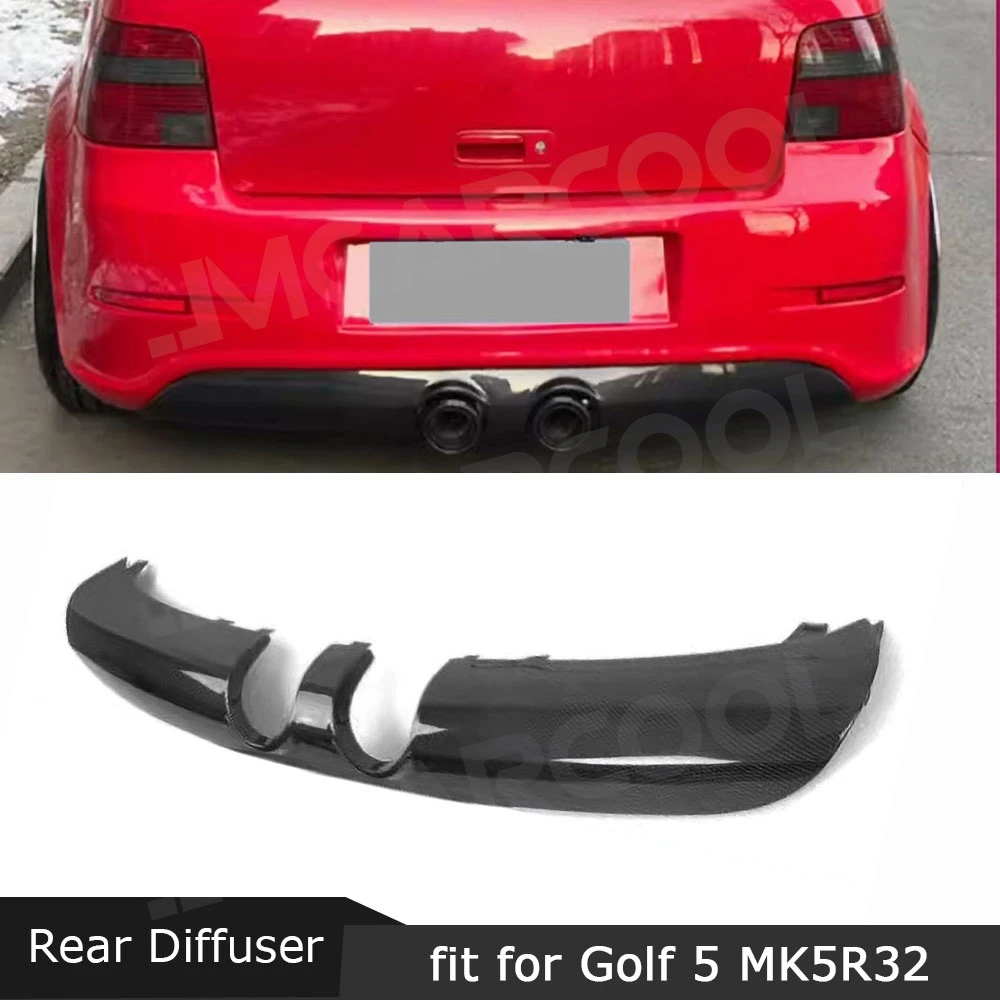 

JMCARCOOL Carbon Fiber Car Rear Lip Diffuser Bumper Spoiler For VW Golf 5 MK5 R32 2005-2009 Bumper Protector Body Kits