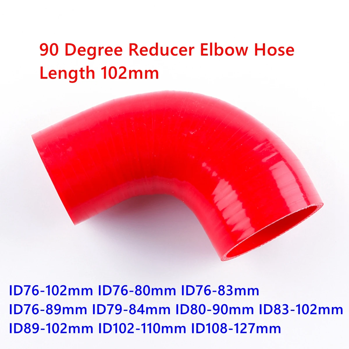 

Red 90 Degree Reducer Elbow General Silicone Tube Coolant Intercooler Pipe Hose ID 76mm 80mm 83mm 89mm 90mm 102mm 3 Or 4Ply