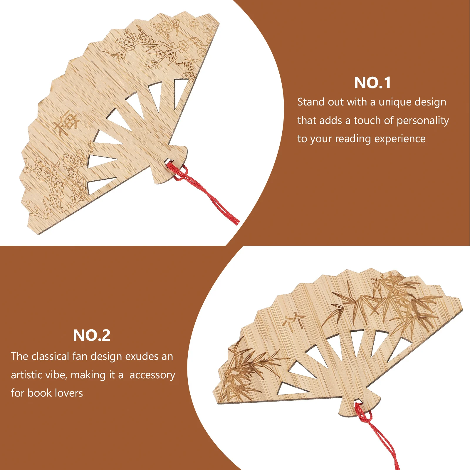 4Pcs Bamboo Bookmark Tassel Vintage Elegant Creative Classic Book Lovers Reading Accessory Chinese Culture