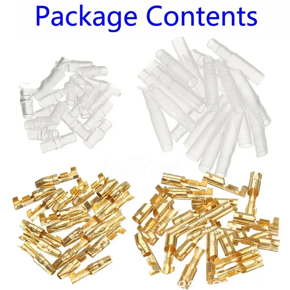 Accessories Connector Brand New Terminals Transparent Uninsulated Connectors W/ Sleeve High Quality Motorcycle