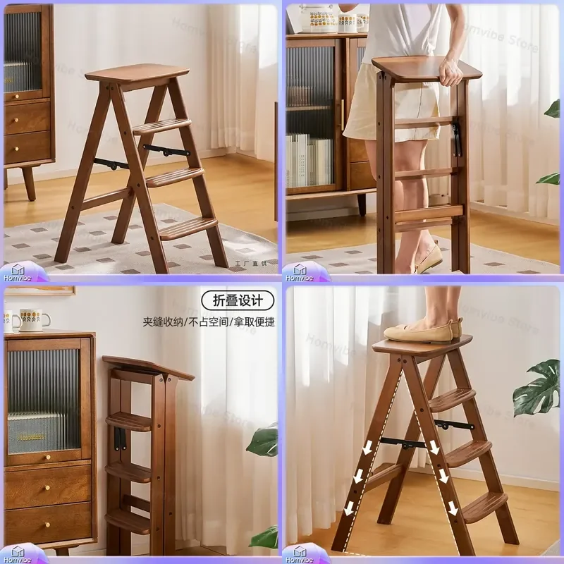 Foldable Step Stool 2 Step Ladder Portable Folding Stool Heavy Duty Kitchen Bench Household Climbing Chair Small Foot Stool