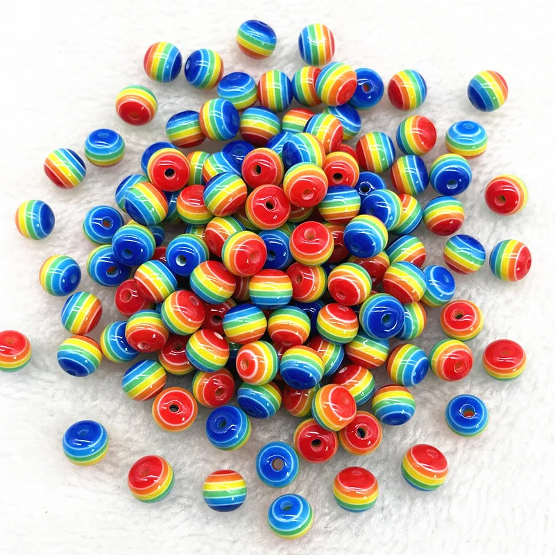 

20000pcs 12mm Round Resin Beads Stripe Spacer Beads for Jewelry Making Children Handcraft Department DIY Bracelet Accessories