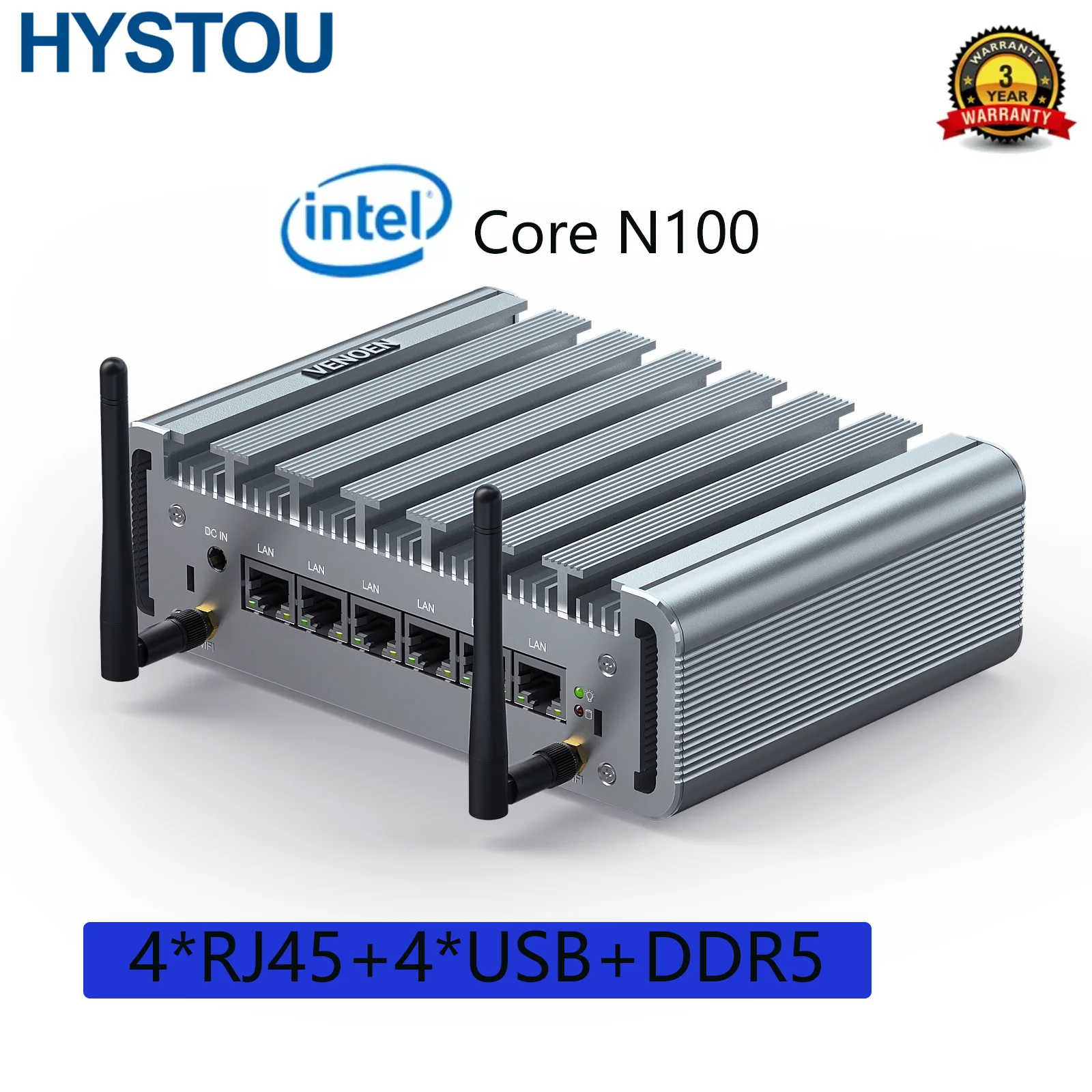 

Мини-ПК без вентилятора с 4-портовым Ethernet 2,5G: Intel N100, двойной дисплей, SATA/NVMe, предназначенный для сети и промышленного использования.