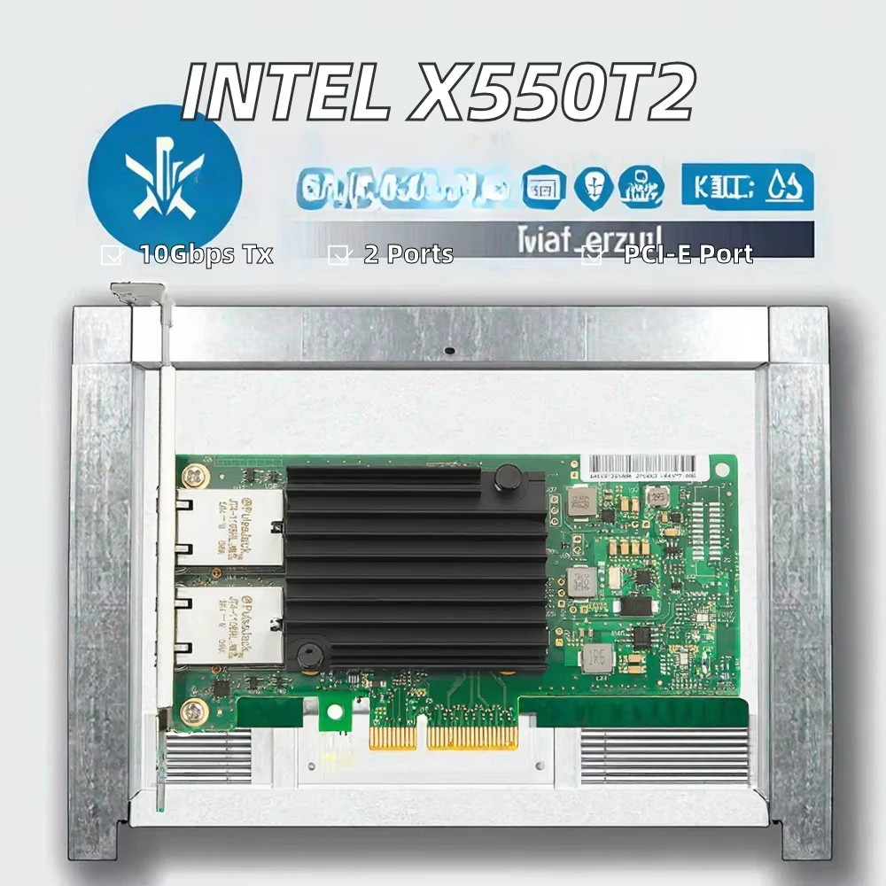 Intel X550T2 10Gbps 2-port PCI-E RJ45 desktop Ethernet network interface card converged network adapter for server internal